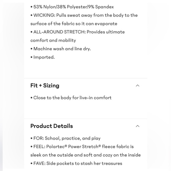 NWT Athleta Girls Polartec Stash Tight in black, size Large / 12. đź–¤ - Picture 9 of 9